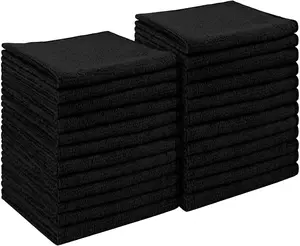 Microfiber Cleaning Cloth Black 24PK Super Absorbent Soft Lint-Free Car Cloths for SUVs House Kitchen Window Workshops 11.5x11.5"