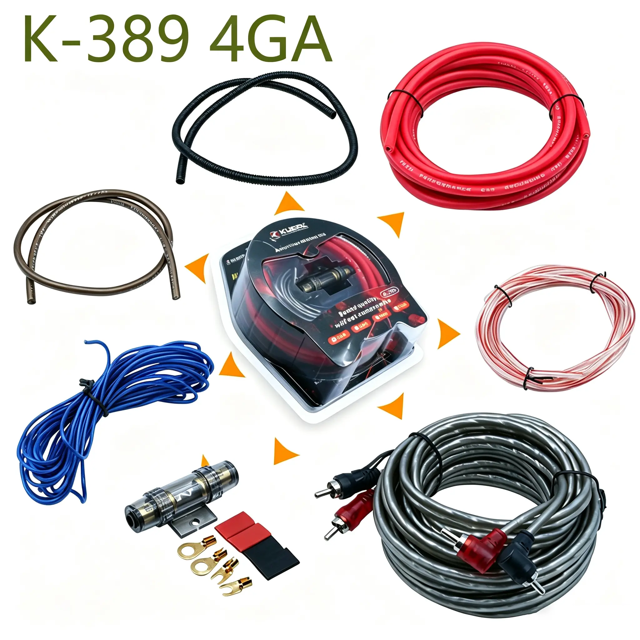 4 Gauge Car Audio Wiring Kit - 2000W Amplifier Installation, RCA for Subwoofer Modification #Audio system wiring#4GA#Subwoofer connection cable