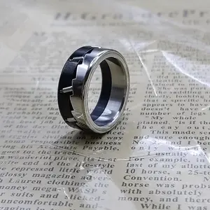 Mechanical Style Metal EDC Fingertip Ring, 1 Count Creative Ratchet Ring Stress Relief Toy for Adults, Fashion Accessories