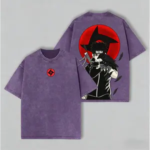 Shisui Uchiha x Naruto Anime Oversized T-Shirt Unisex Vintage Manga Cotton Wash Tee, Streetwear Casual Graphic