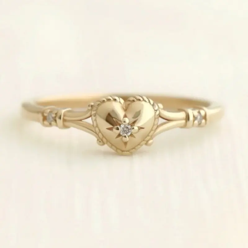 Simple and elegant heart-shaped women's ring Beautiful Rings Heart Signet Ring suitable for daily parties, banquets, engagements, brides, weddings, women's jewelry gifts
