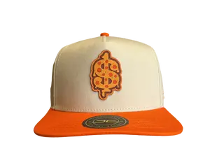JC HATS BEIGE ORANGE SNAPBACK JC PIZZA 1748 BEIGEORG
