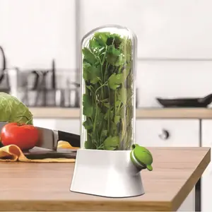 Herb Vegetable Storage Box, Anti-Pressure Eco-Friendly Dustproof Preserver, Creative Organizer for Cilantro, Plastic Material, Home Convenience, Plastic Food Jars