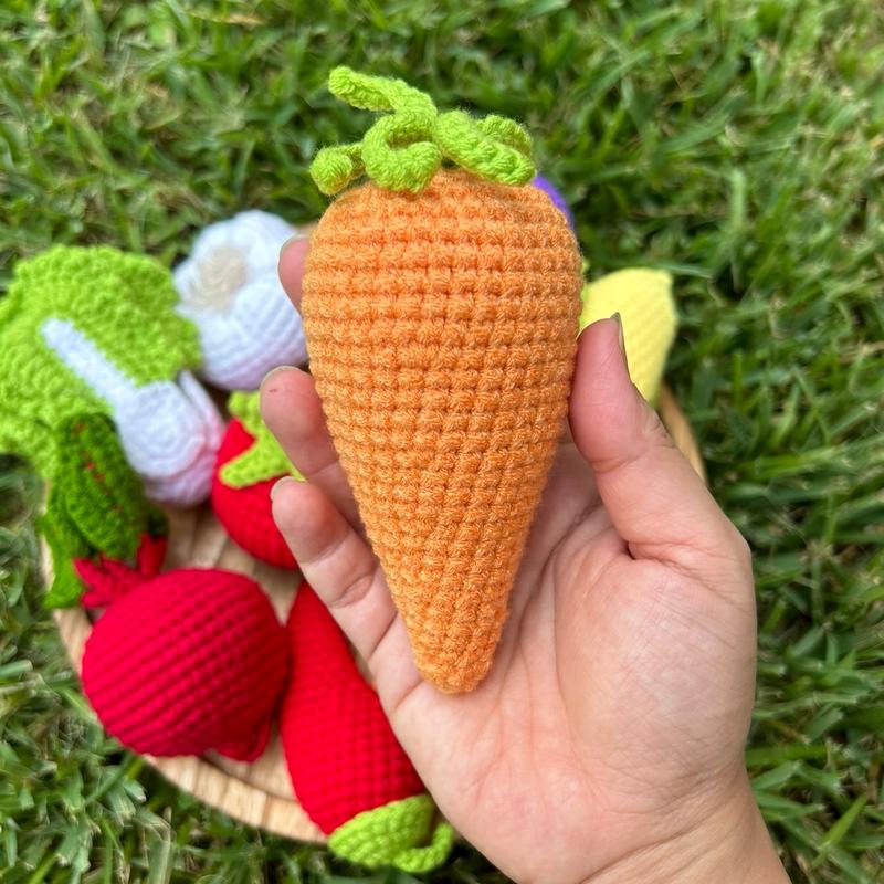 Crochet set of 9 types of vegetables plushies