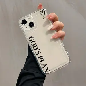 Clear Phone Case with God Plan Pattern, Anti-drop Cellphone Protective Case, Total Protective Shockproof Mobile Phone Cover for iPhone, Casing