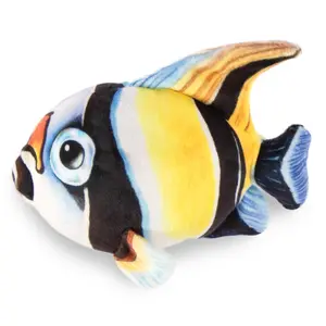 Real Planet™ Mini Black-Yellow Angel Fish Realistic Plush Stuffed Animal