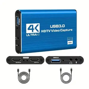 USB 3.0 4K UHD Video Capture Card - 1080P 60FPS HD Recorder for Live Game Streaming, OBS Recording, Video Capture & Content Creation