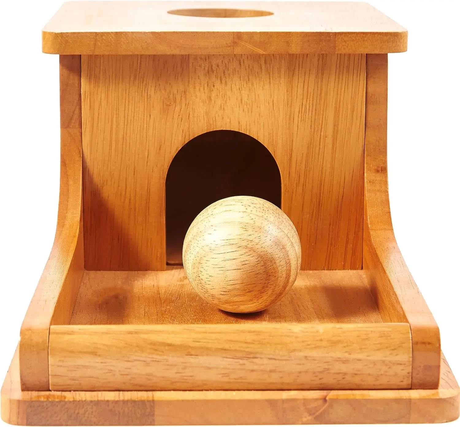 Montessori & Me Object Permanence Box Wooden Ball Drop Toy for Early Development Gross & Fine Motor Skills Eco-Friendly Hardwood