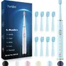 7AM2M Sonic Electric Toothbrush for Adults and Kids- High Power Rechargeable Toothbrushes with 8 Brush Heads,5 Adjustable Modes, Built-in 2-Minute Smart Timer,4 Hours Fast Charge for 30 Days