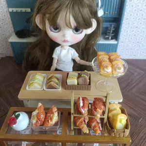 New Dollhouse Miniature Food 1/6 Sandwich, Doll House Mini Kitchen Clay Food, Dolls Accessories for 1/6 Dolls Ob24 Ob11 Blyth Baibis