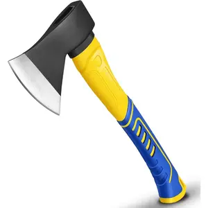 Professional Hatchet, 14" Wood Axe, Wood Splitter, Outdoor Camp Chopping Axe for Splitting and Kindling, Forged Steel Blade with Anti-Slip and Shock Reduction Handle Great Throwing Axes and Hand Axe