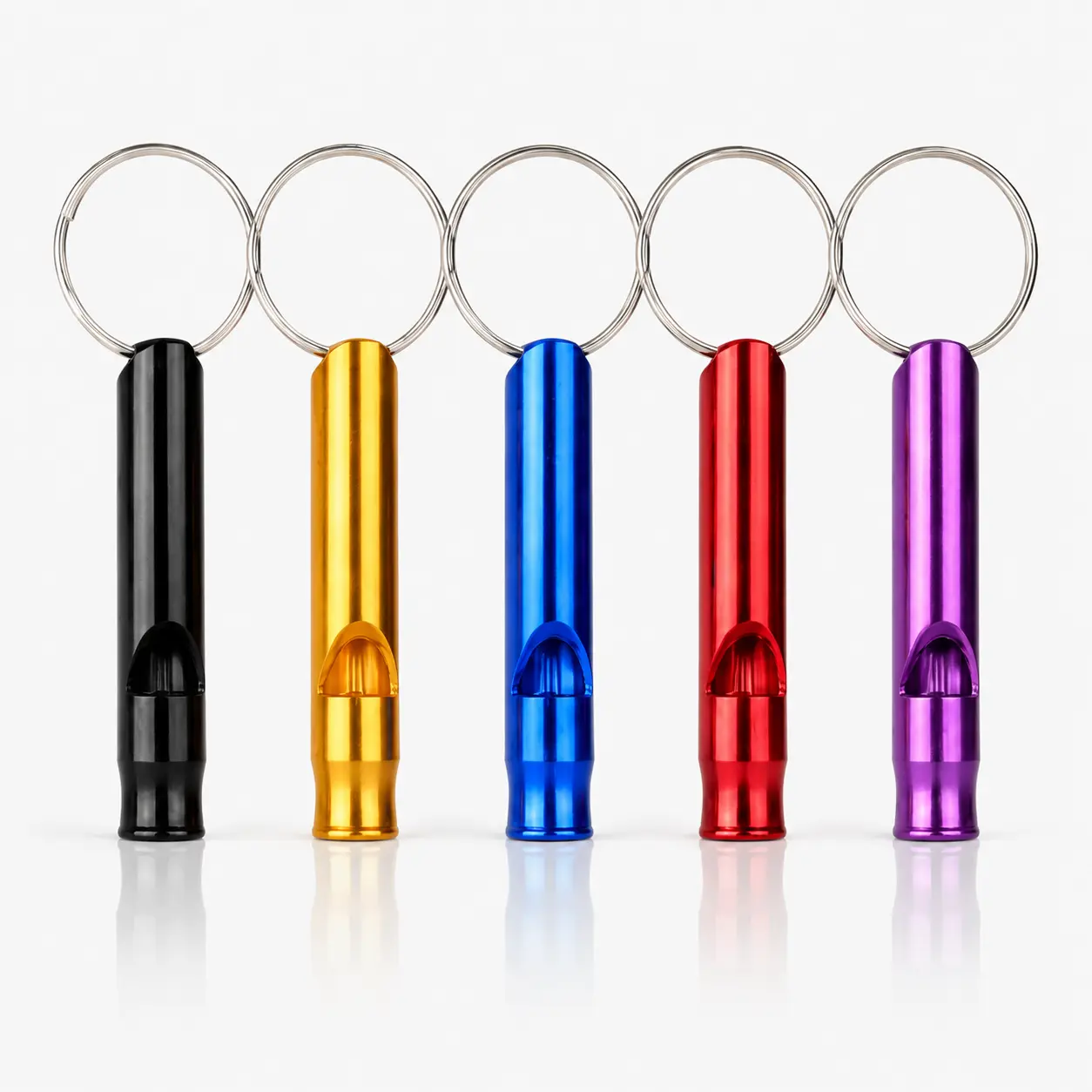 Aluminum Emergency Whistle Keychain 47mm, Loud Survival Signal Whistle for Hiking Camping Outdoor Safety EDC Gear Portable Keyring（3pcs）