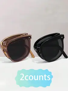 Foldable Sunglasses, Unisex Simple Style Sunglasses, Trendy Casual Sunglasses for Everyday Use, Fashion Accessories for Outdoor Activities, Stylish Glasses