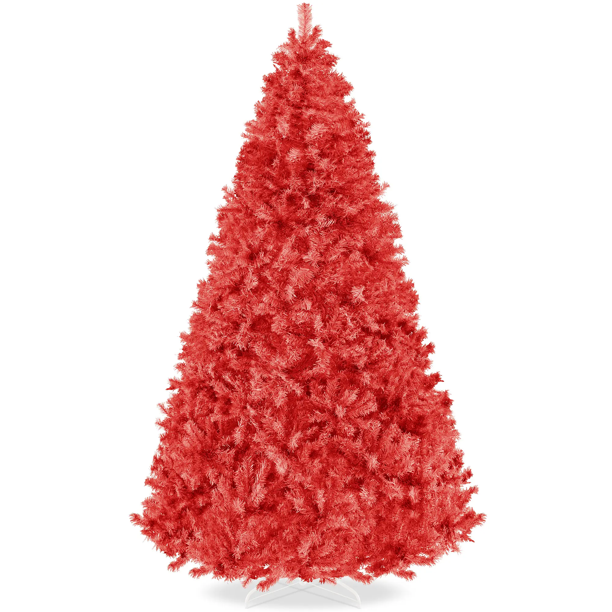 Best Choice Products Artificial Christmas Tree, Premium Unlit Pine Design, Dense Branches  w/Easy Assembly - Red