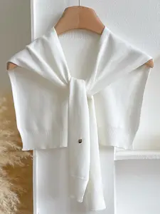 Elegant Women's Soft Solid Color Halter Neck Shawl, Versatile Satin Neck Scarf for Fashion and Everyday Use, Stylish Accessory, Trendy Solid Shawl