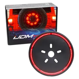 iJDMTOY Race Car Style Strobe/Flash Behind Spare Tire Mount Super Red 85-Diode LED Third Brake Light Kit For Jeep Wrangler JK TJ LJ YJ CJ
