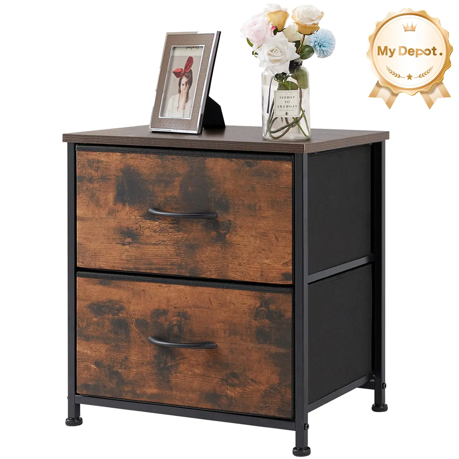 [DEAL] Nightstand with Fabric Drawers, Small Dresser, Side Table, End Table, Bedside Table, Night Stands, Small Nightstand, Bedroom Furniture
