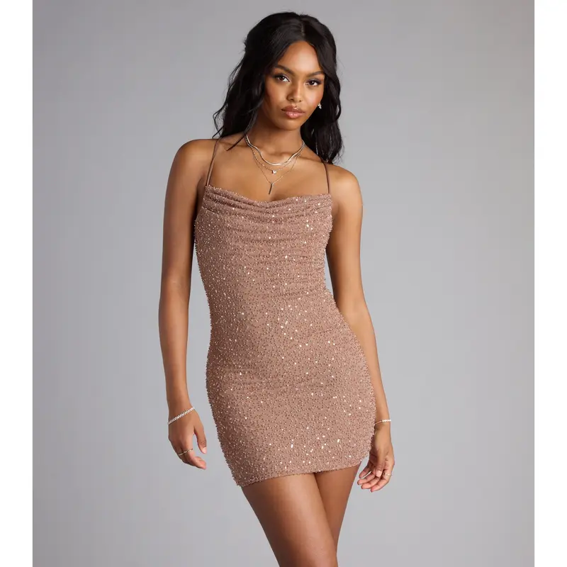 strapless open back dress Peyton Strapless Slit A-Line Glitter Formal Dress main image 1