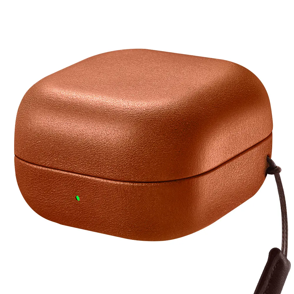 ICARER Premium Leather Case for Samsung Buds4 Pro Shockproof Drop Proof Anti-Lost Slim Fit Full Protection Anti-Scratch Anti-Fingerprint