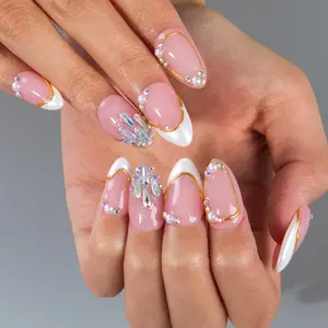 Lovful | NEW DROP Collection Handmade Acrylic Press On Nails | 10PCS Reusable | Salon Quality 3D Flower Rhinestones #DealsForYouDays