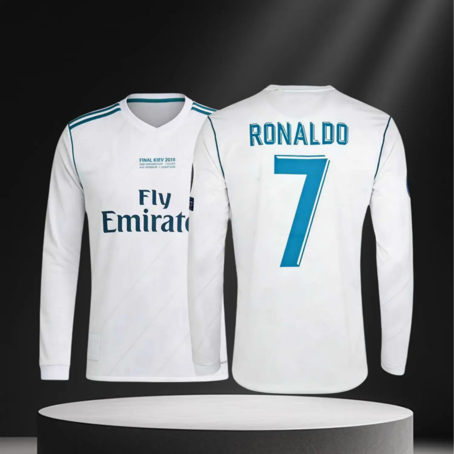 17 18/Home Kit/Soccer Jersey/7# Cristiano Ronaldo/Fans Version/Long Sleeve/Retro/Football Jersey