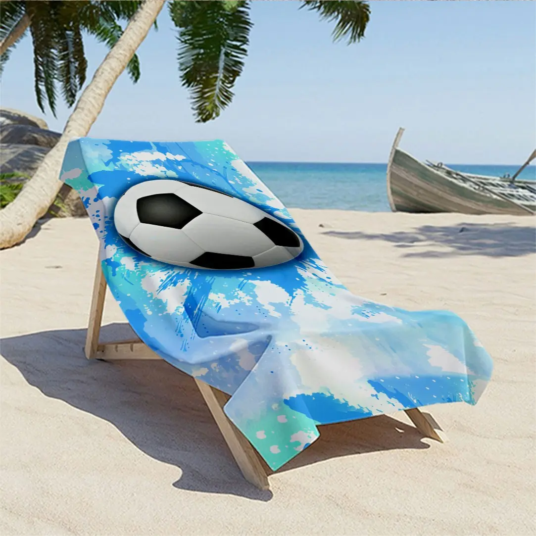 Colorful Cloud Print Beach Towel, Quick-Dry Absorbent Bath Wrap, Large Size 200cm X 150cm, 100% Polyester, Ideal for Bathroom and Poolside