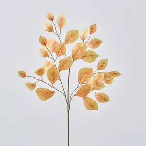 Terracotta Green Faux Rose Leaf Branch Stem Spray - 27"