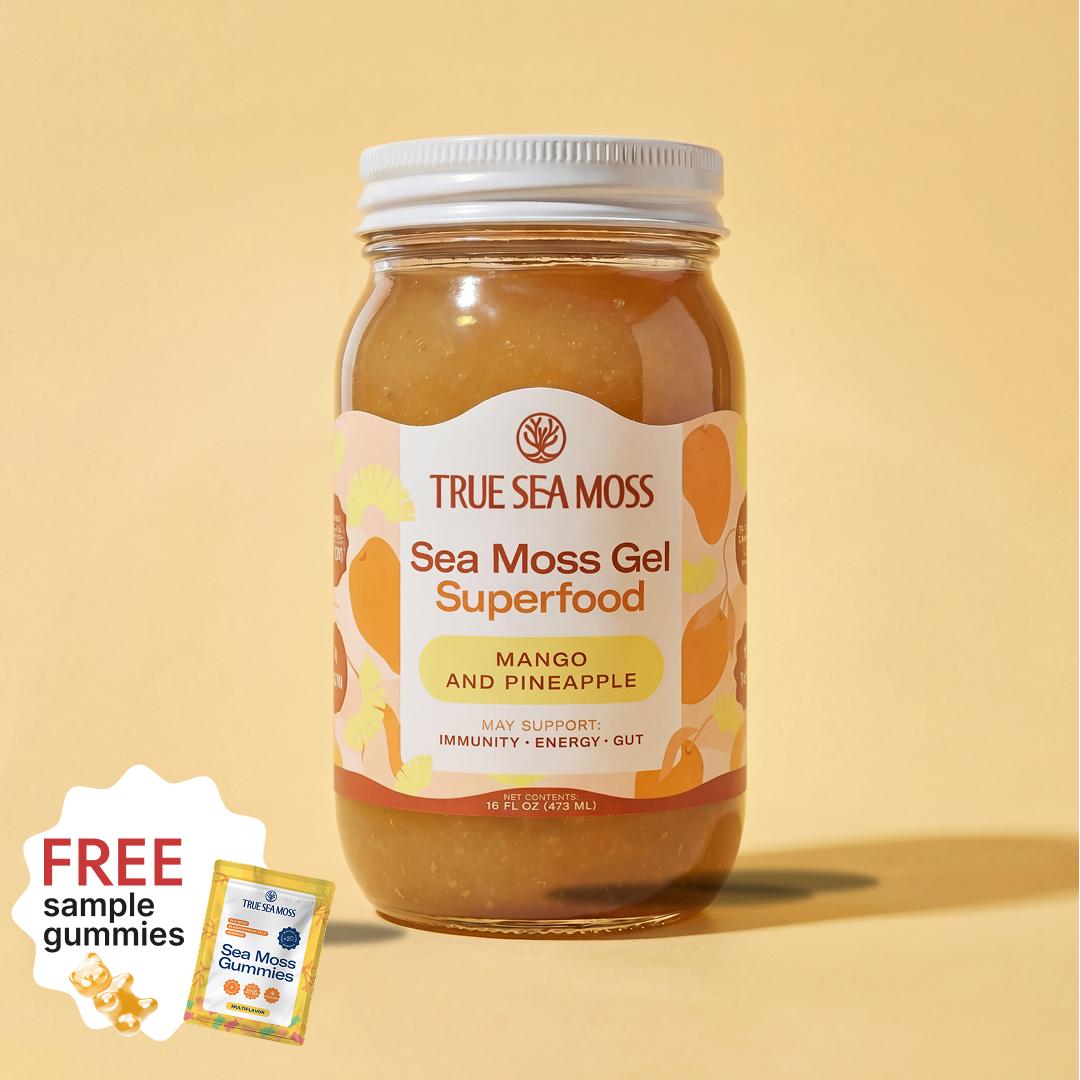 True Sea Moss Mango-Pineapple Irish Sea Moss Gel – Rich in Essential Minerals & Vitamins – supports overall vitality