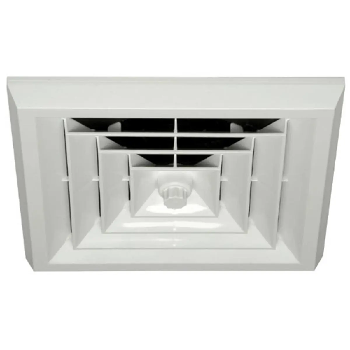 212 MAIN Paintable White Square Indoor Ceiling Diffuser - 6 in. Boot, Rotary Damper, Square Molding Home Improvement Ventilation Accessory