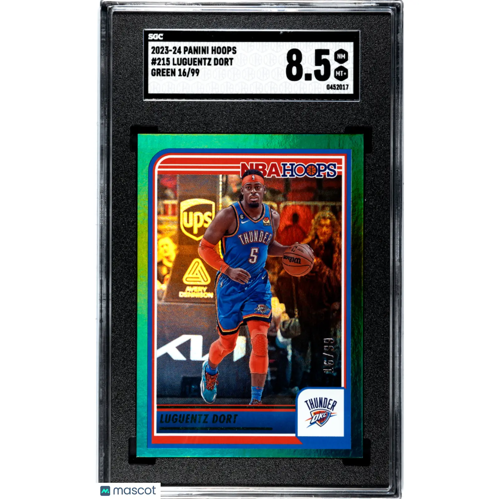 Luguentz Dort SGC 2023 24 Panini Hoops #215 Green Basketball 8.5