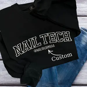 [Made in US] Embroidered Nail Tech Sweatshirt: Personalized Nail Artist Gift