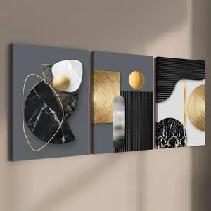 3pcs Modern Abstract Artistic Canvas Wall Art Posters, Direct Hanging Decor for Home Living Room Bedroom Dining Office, Fashionable Design Gift