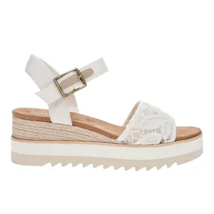 TOMS Womens Diana Platform Espadrille  Casual Sandals Casual Mid Heel 2-3" - White