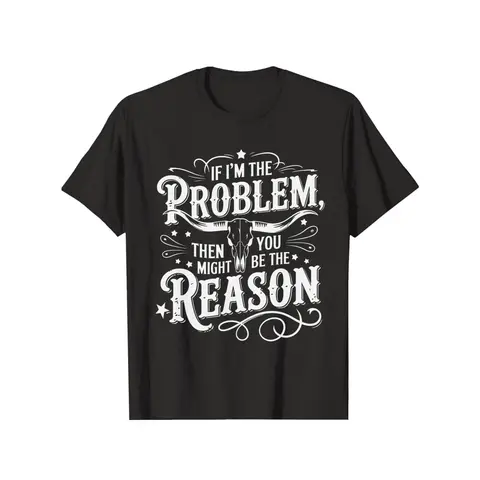 If Problem Vintage Then You Might Be Reason T-Shirt Crew Neck T Shirt For Summer, Women's Soft Short Sleeve Top, Stylish Comfy Tee For Women Graphic Tees Plus Size