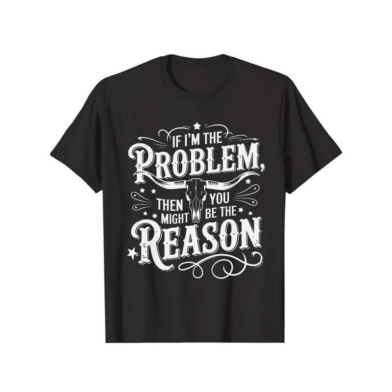 If Problem Vintage Then You Might Be Reason T-Shirt Crew Neck T Shirt For Summer, Women's Soft Short Sleeve Top, Stylish Comfy Tee For Women Graphic Tees Plus Size
