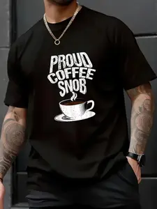 100% Cotton Unisex Barista Coffee Maker Merch for Brew Day - Proud Coffee Snob T-Shirt - Soft 100% Cotton, Breathable, Casual Short Sleeve Top for Spring & Summer for T-Shirt Lovers