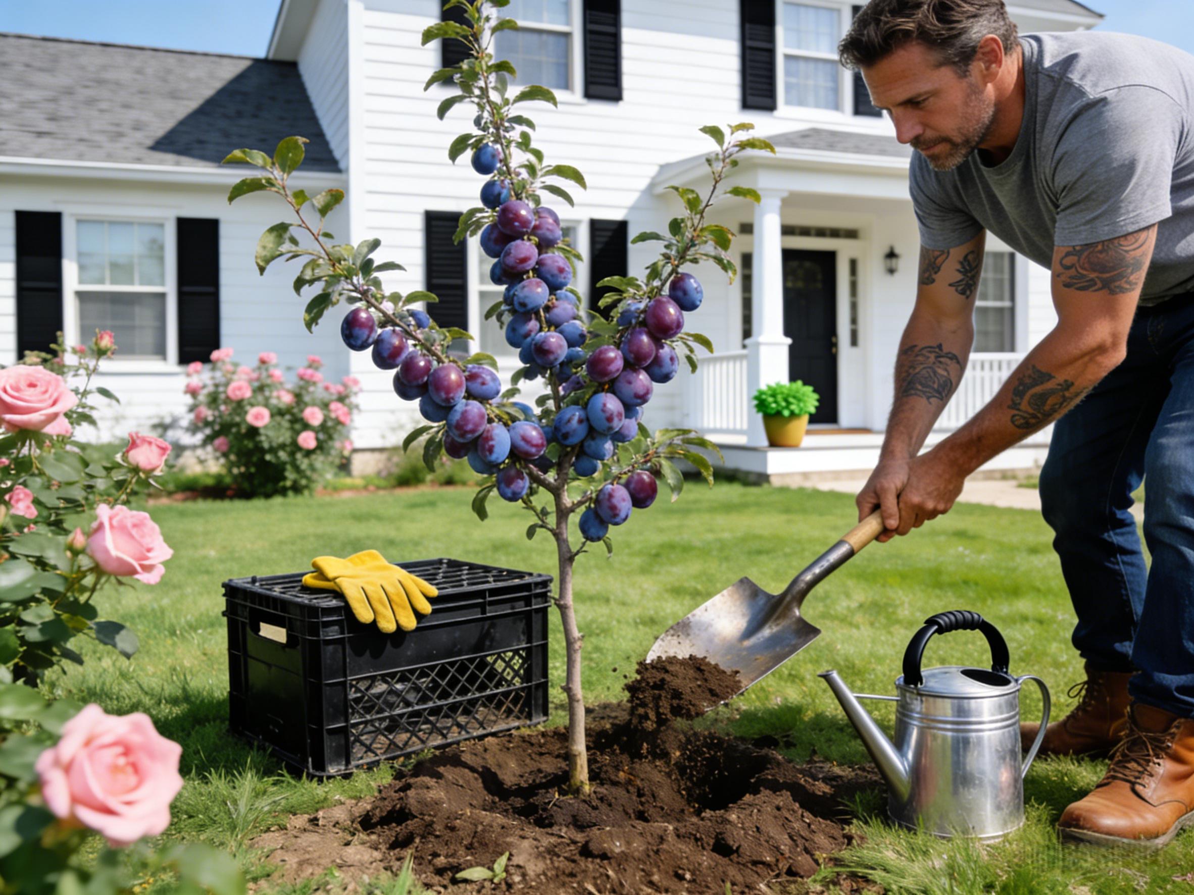 Live Exclusive Heirloom Non-GMO Grafted Plum Tree Sapling – Live Perennial Fruit Tree for Outdoor Garden & Backyard Planting