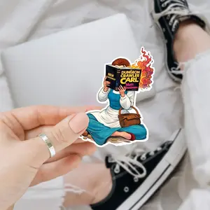 Dungeon Crawler Carl Sticker, Princess Reading Book Sticker, Princess Donut, Belle Book Sticker, DCC Sticker, Waterproof