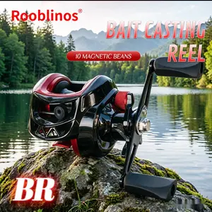 Rooblinos High-Performance Baitcaster Reel, 7.2:1 Fast Retrieve, 10 Magnets Anti-Backlash System, 17.6LB Drag, Lightweight Ergonomic Design, Perfect for Beginners & Pro Anglers in Freshwater & Saltwater