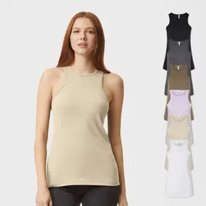 American Apparel Women's Shaped Fit Tank Tops, Multi Pack CVC Sleeveless Shirts for Ladies, Bulk Cotton / Polyester Undershirts - 6 Different Color