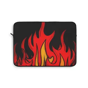 Fire Flame Laptop Sleeve, Cool Tech Accessory, Protective Case for MacBook, Gift for Students, Stylish Computer Bag, Tech Gear
