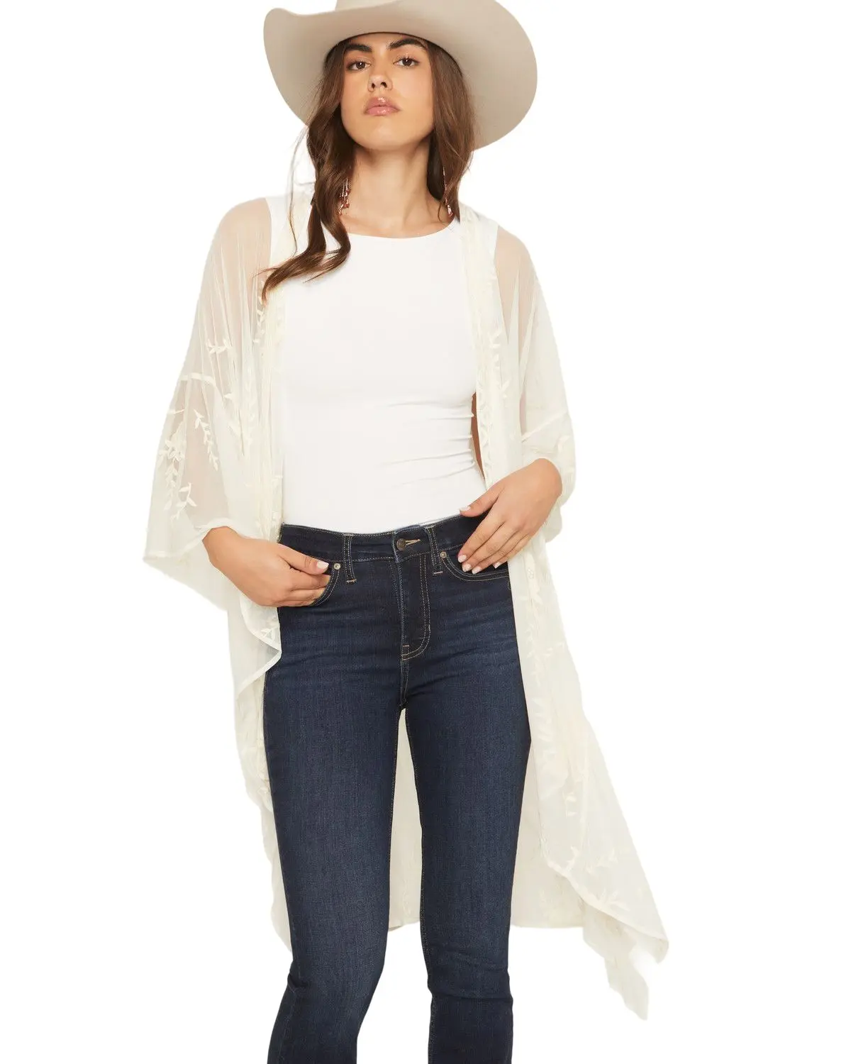Shyanne Women's Women'S Embroidered Mesh Shawl - Swfa25sl1-Iv
