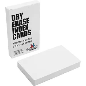 Dry Erase Index Cards – 45pcs Laminated 3x5" Cards Blank w/Box – Reusable Dry Erase Note Cards for School, Work, Housework, To Do Lists – Practical Index Card Sheets – 3 x 5-inch