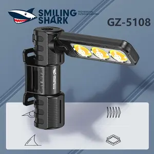【GZ-5108】Smiling Shark multifunctional work light, made of ABS and PC materials, with a built-in 1200mAh battery. It features a 180° adjustable angle for versatile use in various indoor and outdoor scenarios.