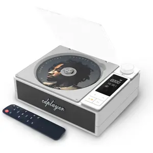 CD Player with , 4000mAh Rechargeable Portable HiFi Speaker CD Player Cute Small Retro  Player for / with Remote Control Support USB/AUX/Optical Playback-White