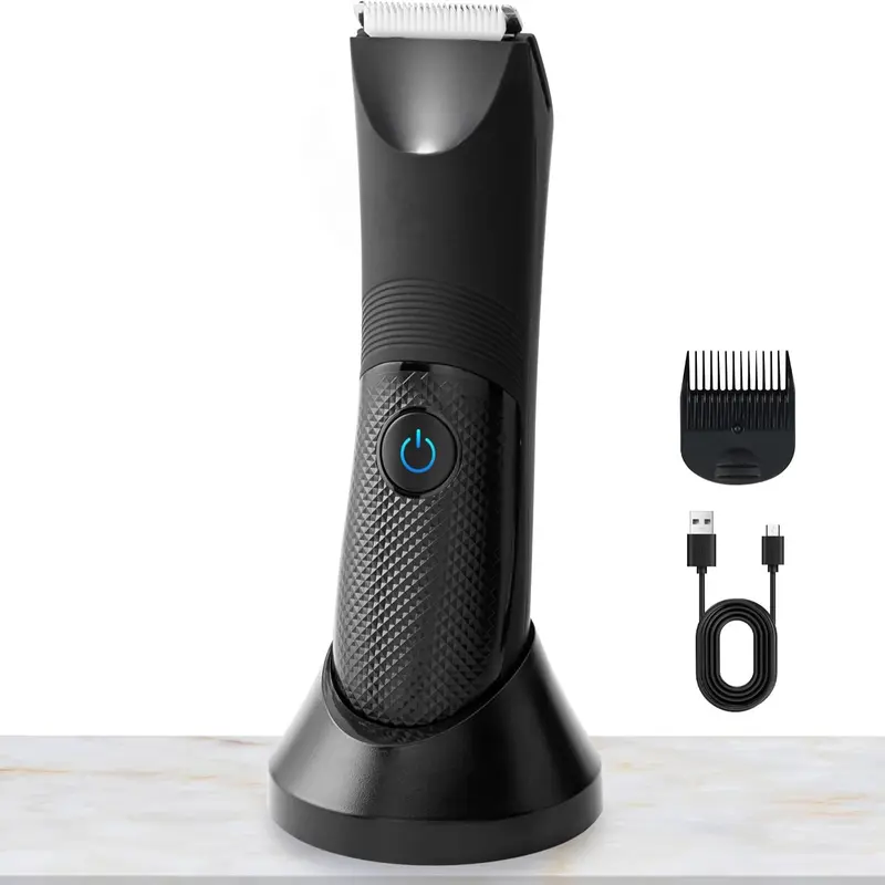 Groin & Body Hair Trimmer for Men, Electric Pubic Trimmer Shaver,Manscape Kit with Ceramic Blade Head,Waterproof Wet/Dry Shaver