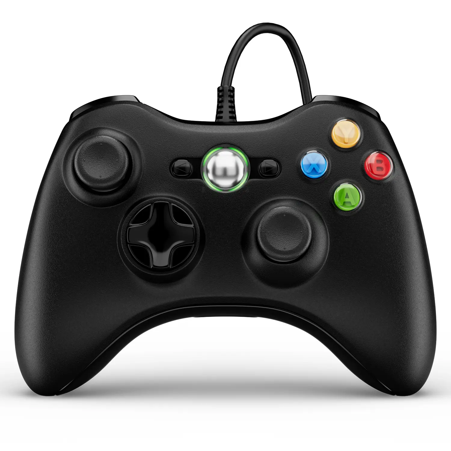 Wired Video Game Joypad Controller Joystick for Xbox 360/PC Windows, 5.9ft USB Cord, Enhanced Chip, Glass Keys, Double Vibration Console Accessories