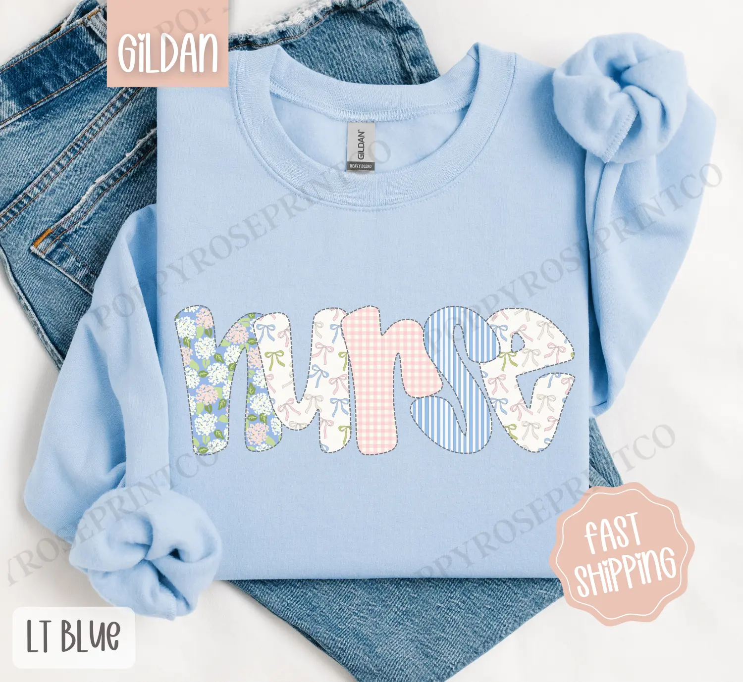 Floral Nurse Sweatshirt, Cute Spring RN Sweater, Coquette Nursing Crewneck