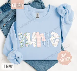 Floral Nurse Sweatshirt, Cute Spring RN Sweater, Coquette Nursing Crewneck