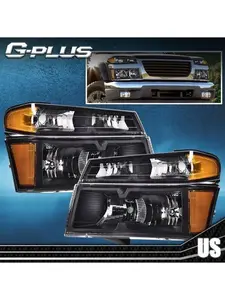 Fits For 2004-2012 Chevy Colorado GMC Canyon Headlights +Bumper Lamp LH+RH G-PLUS
